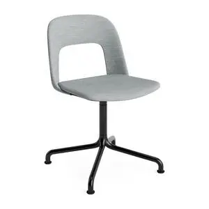 Hay - Layout Chair 154 Sort pulverlakeret aluminium 4-stjernet drejelig buefod Standard glider - Sort