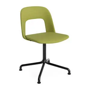 Hay - Layout Chair 154 Sort pulverlakeret aluminium 4-stjernet drejelig buefod Standard glider - Sort