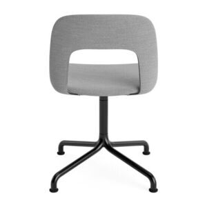 Hay - Layout Chair 154 Sort pulverlakeret aluminium 4-stjernet drejelig buefod Standard glider - Sort