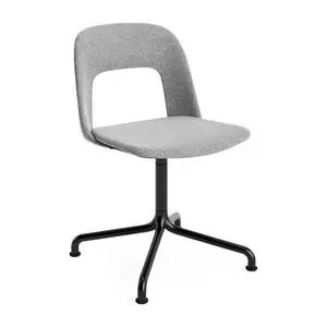 Hay - Layout Chair 154 Sort pulverlakeret aluminium 4-stjernet drejelig buefod Standard glider - Sort