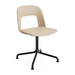 Hay - Layout Chair 154 Sort pulverlakeret aluminium 4-stjernet drejelig buefod Standard glider - Sort