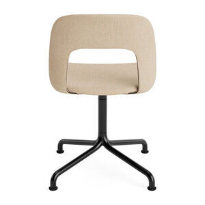 Hay - Layout Chair 154 Sort pulverlakeret aluminium 4-stjernet drejelig buefod Standard glider - Sort