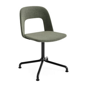 Hay - Layout Chair 154 Sort pulverlakeret aluminium 4-stjernet drejelig buefod Standard glider - Sort