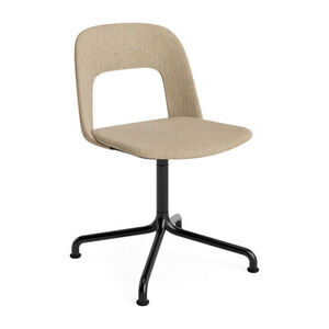 Hay - Layout Chair 154 Sort pulverlakeret aluminium 4-stjernet drejelig buefod Standard glider - Sort