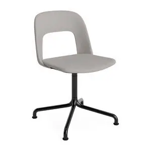 Hay - Layout Chair 154 Sort pulverlakeret aluminium 4-stjernet drejelig buefod Standard glider - Sort