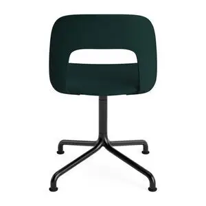 Hay - Layout Chair 154 Sort pulverlakeret aluminium 4-stjernet drejelig buefod Standard glider - Sort
