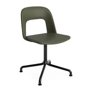 Hay - Layout Chair 154 Sort pulverlakeret aluminium 4-stjernet drejelig buefod Standard glider - Sort