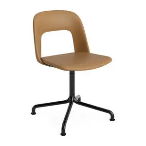 Hay - Layout Chair 154 Sort pulverlakeret aluminium 4-stjernet drejelig buefod Standard glider - Sort