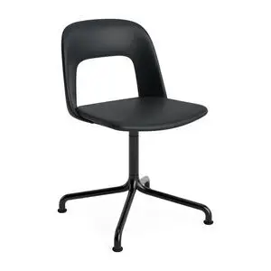 Hay - Layout Chair 154 Sort pulverlakeret aluminium 4-stjernet drejelig buefod Standard glider - Sort