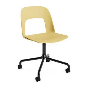 Hay - Layout Chair 161 Sort pulverlakeret aluminium 4-stjernet drejelig bue Hjulbase - Biscotti