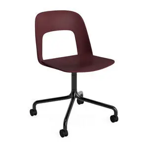 Hay - Layout Chair 161 Sort pulverlakeret aluminium 4-stjernet drejelig bue Hjulbase - Bordeaux