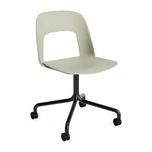 Hay - Layout Chair 161 Sort pulverlakeret aluminium 4-stjernet drejelig bue Hjulbase - Pastelgrøn