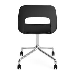 Hay - Layout Chair 161 Poleret aluminium 4-stjernet drejelig bue Hjulbase - Sort