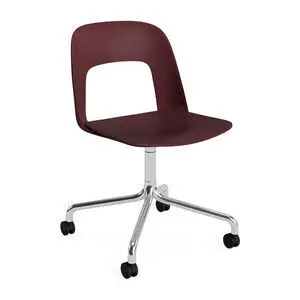 Hay - Layout Chair 161 Poleret aluminium 4-stjernet drejelig bue Hjulbase - Bordeaux