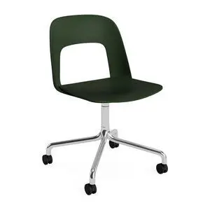 Hay - Layout Chair 161 Poleret aluminium 4-stjernet drejelig bue Hjulbase - Flaskegrøn