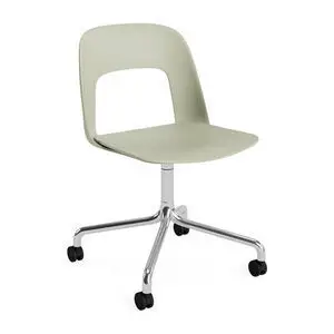 Hay - Layout Chair 161 Poleret aluminium 4-stjernet drejelig bue Hjulbase - Pastelgrøn