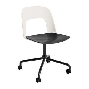 Hay - Layout Chair 162 Sort pulverlakeret aluminium 4-stjernet drejelig bue Hjulbase - Cremehvid