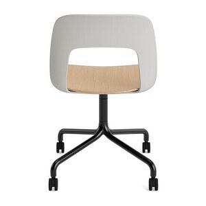 Hay - Layout Chair 162 Sort pulverlakeret aluminium 4-stjernet drejelig bue Hjulbase - Himmelgrå