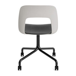 Hay - Layout Chair 162 Sort pulverlakeret aluminium 4-stjernet drejelig bue Hjulbase - Himmelgrå