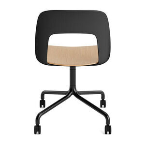Hay - Layout Chair 162 Sort pulverlakeret aluminium 4-stjernet drejelig bue Hjulbase - Sort