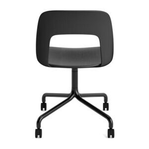 Hay - Layout Chair 162 Sort pulverlakeret aluminium 4-stjernet drejelig bue Hjulbase - Sort