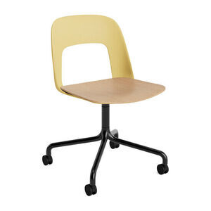 Hay - Layout Chair 162 Sort pulverlakeret aluminium 4-stjernet drejelig bue Hjulbase - Biscotti