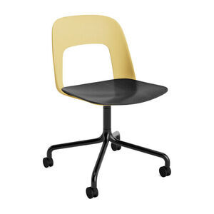 Hay - Layout Chair 162 Sort pulverlakeret aluminium 4-stjernet drejelig bue Hjulbase - Biscotti