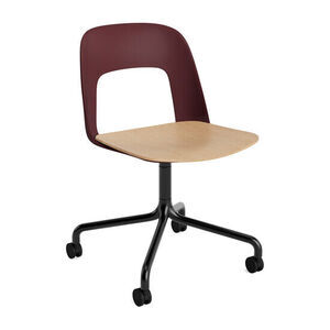 Hay - Layout Chair 162 Sort pulverlakeret aluminium 4-stjernet drejelig bue Hjulbase - Bordeaux