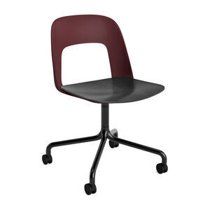 Hay - Layout Chair 162 Sort pulverlakeret aluminium 4-stjernet drejelig bue Hjulbase - Bordeaux