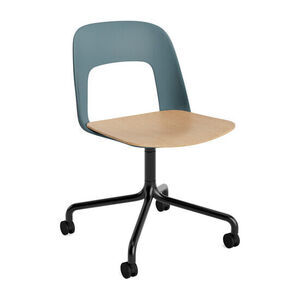 Hay - Layout Chair 162 Sort pulverlakeret aluminium 4-stjernet drejelig bue Hjulbase - Ocean