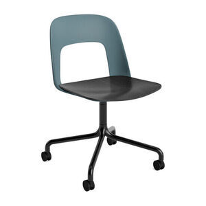 Hay - Layout Chair 162 Sort pulverlakeret aluminium 4-stjernet drejelig bue Hjulbase - Ocean