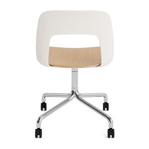Hay - Layout Chair 162 Poleret aluminium 4-stjernet drejelig bue Hjulbase - Cremehvid