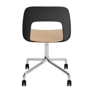 Hay - Layout Chair 162 Poleret aluminium 4-stjernet drejelig bue Hjulbase - Sort