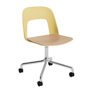Hay - Layout Chair 162 Poleret aluminium 4-stjernet drejelig bue Hjulbase - Biscotti