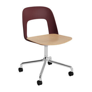 Hay - Layout Chair 162 Poleret aluminium 4-stjernet drejelig bue Hjulbase - Bordeaux