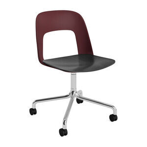 Hay - Layout Chair 162 Poleret aluminium 4-stjernet drejelig bue Hjulbase - Bordeaux