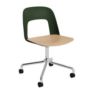 Hay - Layout Chair 162 Poleret aluminium 4-stjernet drejelig bue Hjulbase - Flaskegrøn