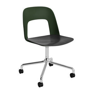 Hay - Layout Chair 162 Poleret aluminium 4-stjernet drejelig bue Hjulbase - Flaskegrøn