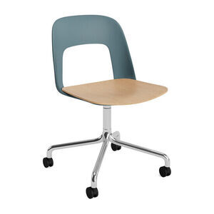 Hay - Layout Chair 162 Poleret aluminium 4-stjernet drejelig bue Hjulbase - Ocean