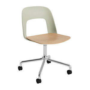Hay - Layout Chair 162 Poleret aluminium 4-stjernet drejelig bue Hjulbase - Pastelgrøn