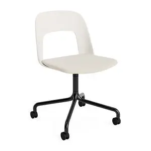Hay - Layout Chair 163 Sort pulverlakeret aluminium 4-stjernet drejelig bue Hjulbase - Cremehvid