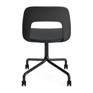 Hay - Layout Chair 163 Sort pulverlakeret aluminium 4-stjernet drejelig bue Hjulbase - Sort