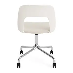 Hay - Layout Chair 163 Poleret aluminium 4-stjernet drejelig bue Hjulbase - Cremehvid