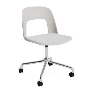 Hay - Layout Chair 163 Poleret aluminium 4-stjernet drejelig bue Hjulbase - Himmelgrå