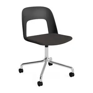 Hay - Layout Chair 163 Poleret aluminium 4-stjernet drejelig bue Hjulbase - Sort