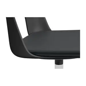 Hay - Layout Chair 163 Poleret aluminium 4-stjernet drejelig bue Hjulbase - Sort