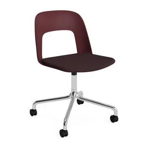 Hay - Layout Chair 163 Poleret aluminium 4-stjernet drejelig bue Hjulbase - Bordeaux
