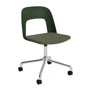 Hay - Layout Chair 163 Poleret aluminium 4-stjernet drejelig bue Hjulbase - Flaskegrøn
