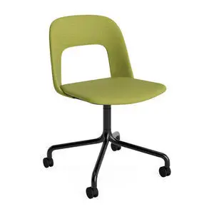 Hay - Layout Chair 164 Sort pulverlakeret aluminium 4-stjernet drejelig bue Hjulbase - Sort