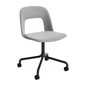Hay - Layout Chair 164 Sort pulverlakeret aluminium 4-stjernet drejelig bue Hjulbase - Sort